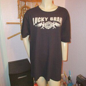 Vtg Lucky Brand T-Shirt Size XL Serpent Dragon Logo Grunge Goth Biker Y2K 90s